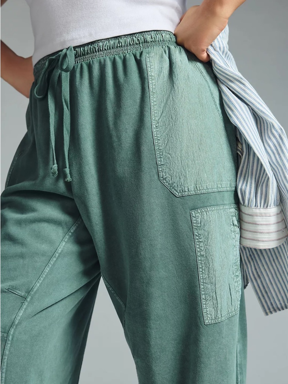 Anthropologie Daily Practice Dusty Sage Green Utility Joggers Killington Pant - Picture 3 of 6